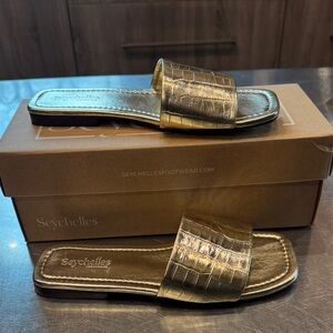 Seychelles Metallic Gold Slide Sandals